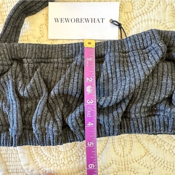 NWT WeWoreWhat halter bra top in dark grey women's size S - Picture 4 of 5